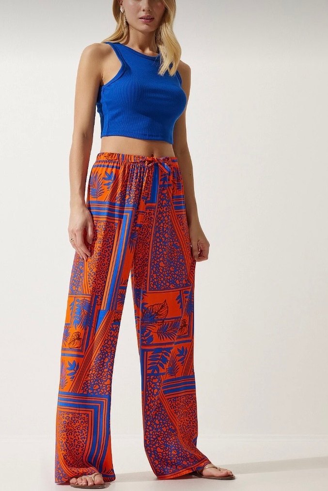 Bohem Tarzı Rahat Kesim Desenli Kadın Pantolon - Görsel 2