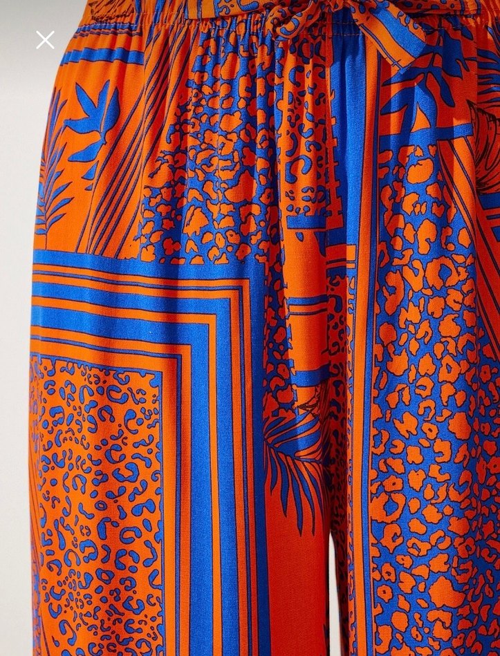 Bohem Tarzı Rahat Kesim Desenli Kadın Pantolon - Görsel 5