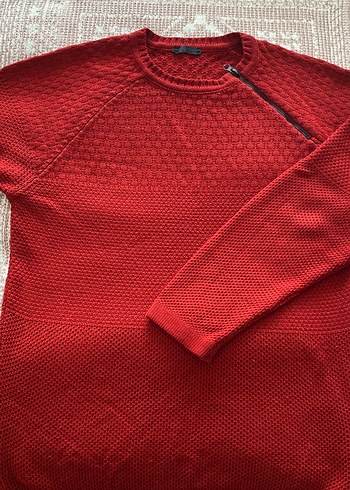 Kırmızı Fermuarlı Erkek kazak - Görsel 4