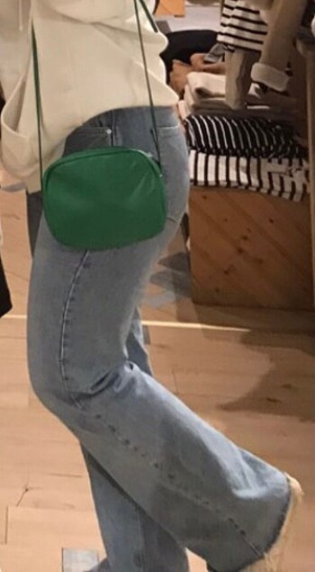 Mavi bol paça kot pantolon