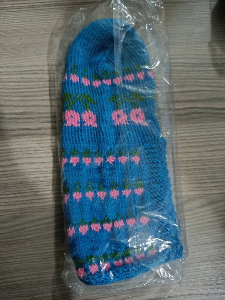 Renkli Örgü Kadın patikleri - Görsel 4