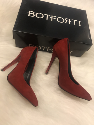 Stiletto Gerçek Nubuk Deri