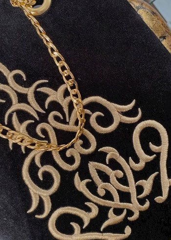 Maraş İşi Sim Sırma Zincir Detaylı Süet Çanta - Görsel 3