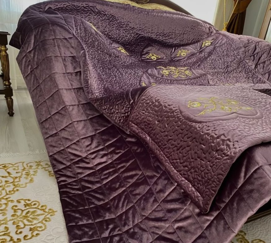 Elfatun Maraş İşi Sim Sırma Yatak Örtüsü - Görsel 4