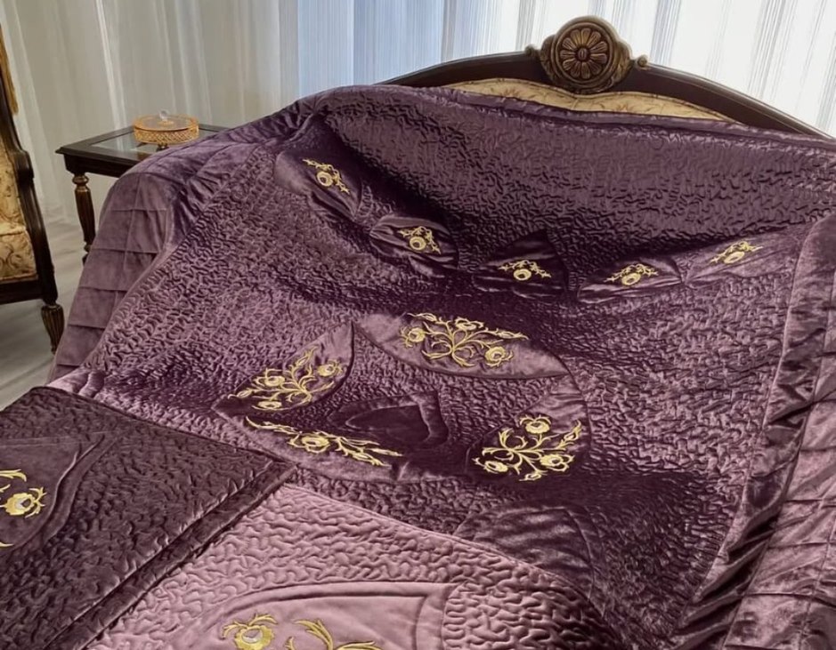 Elfatun Maraş İşi Sim Sırma Yatak Örtüsü - Görsel 2