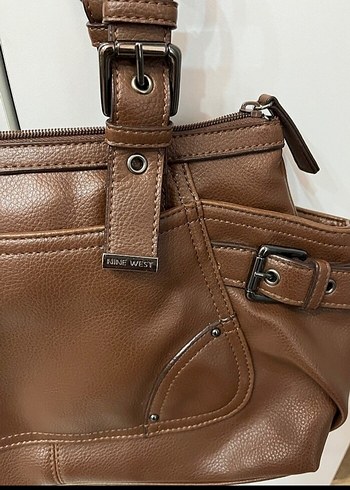 Nine West Kahverengi Deri Kadın Omuz Çantası
