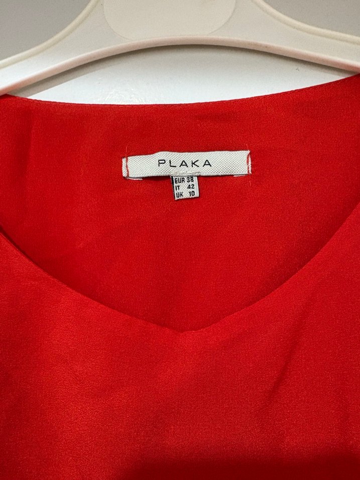 Kırmızı Drapeli Abiye Elbise - Görsel 2