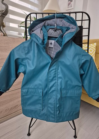 Mavi Kapüşonlu Erkek Çocuk Yağmurluk orjinal marka petit bateau - Görsel 6