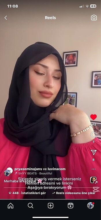 Beden siyah Renk Mıknatıslı ŞAL