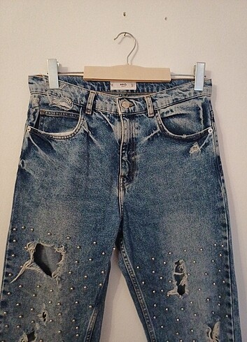 m Beden Mango İnci Detaylı Jean