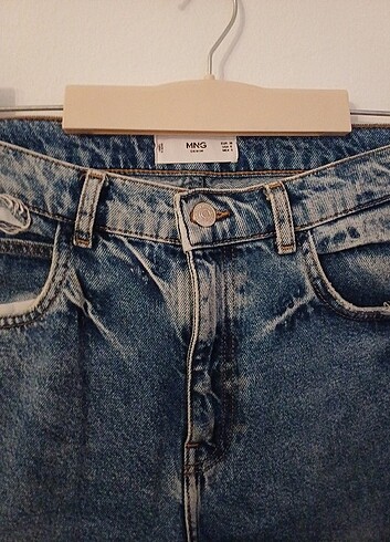 m Beden mavi Renk Mango İnci Detaylı Jean