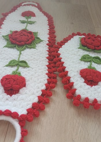 Kırmızı Güllü banyo lifi - Görsel 5