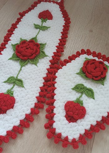 Kırmızı Güllü banyo lifi - Görsel 2