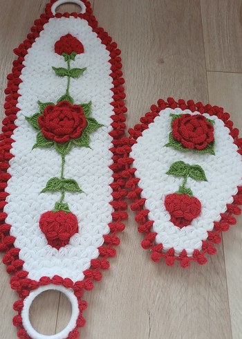 Kırmızı Güllü banyo lifi - Görsel 7