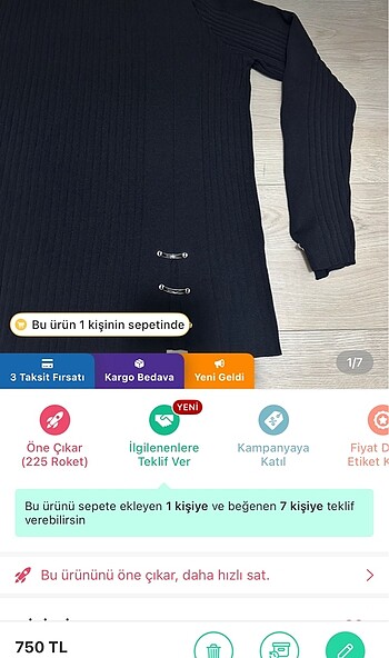 NİLİWİ Merserize Tiktak Detay Bluz Standart 1 beden Ürün kol alt