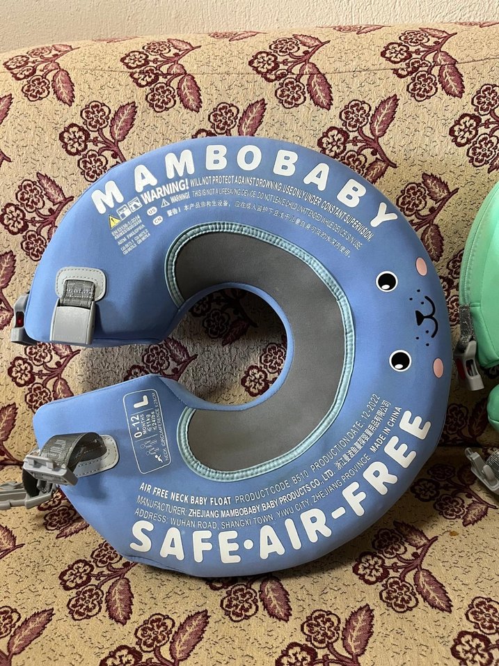 mambobaby mavi Baskılı Bebek Boyun şamandıra - Görsel 3