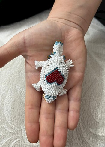 Boncuk Detaylı Kaplumbağa anahtarlık - Görsel 2