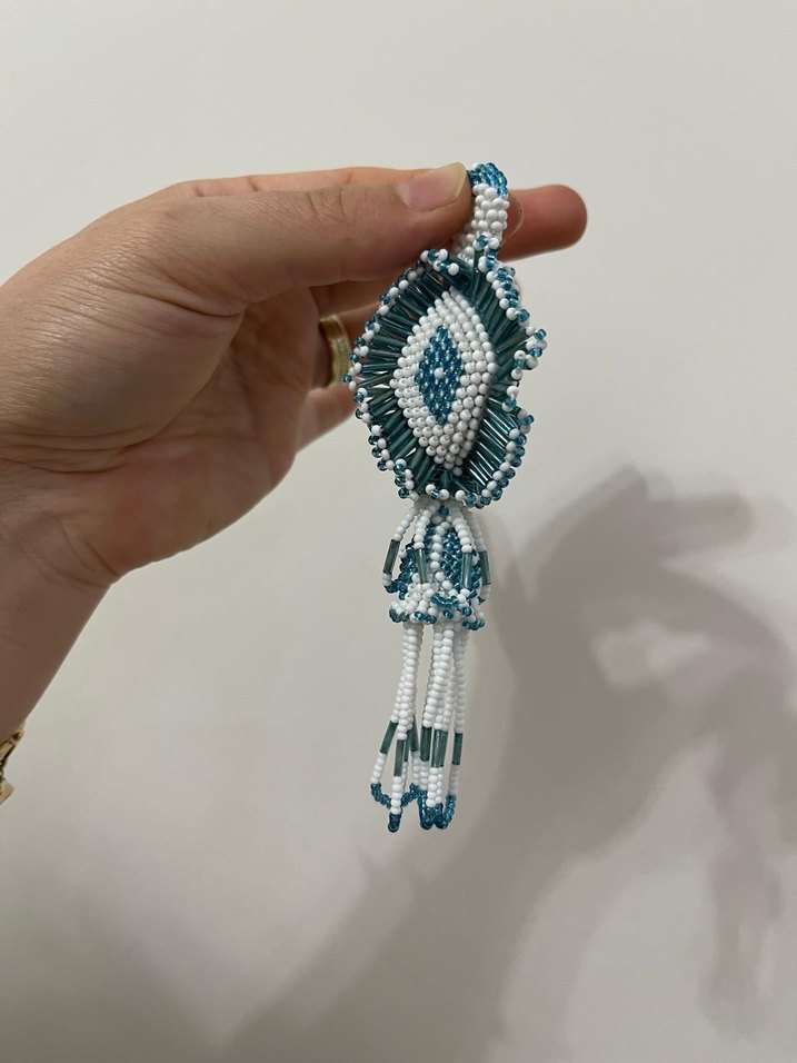 Boncuklu Turkuaz anahtarlık - Görsel 2