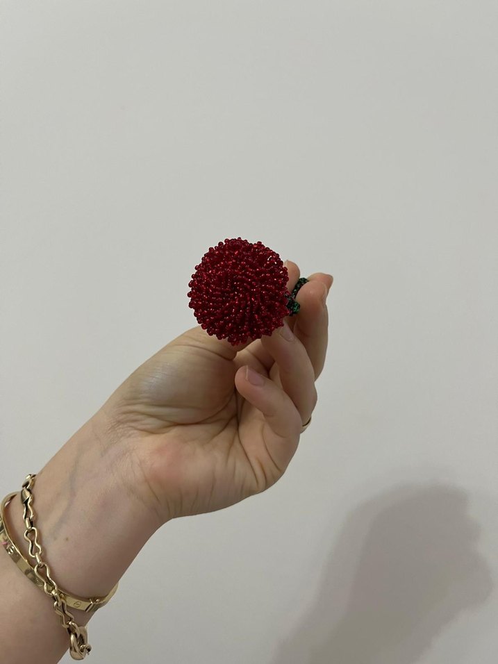 Anahtarlık kırmızı Boncuklu - Görsel 2