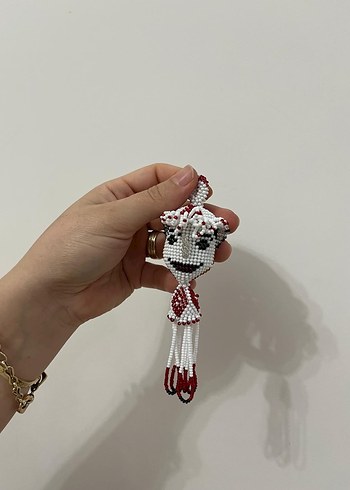 Türkiye kırmızı Boncuklu Bohem Anahtarlık - Görsel 2