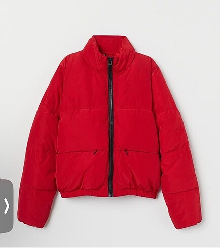 H&M kırmızı crop mont