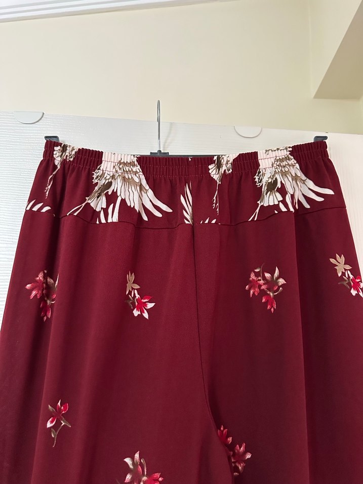 Bordo  Salaş Kadın Pantolon - Görsel 3