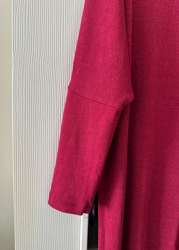Zincir Detaylı Bordo Uzun Kollu Triko Tunik - Görsel 3