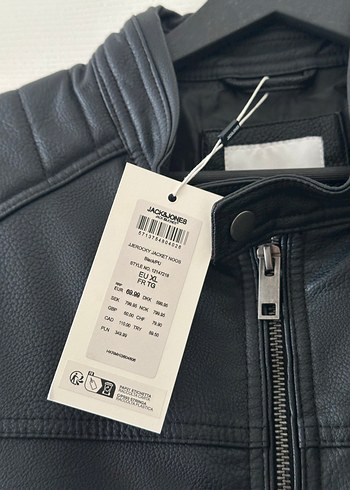 Siyah Suni Deri ceket jack&jones - Görsel 3