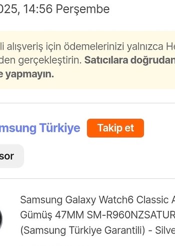 Samsung Galaxy Watch6 Classic Akilli Saat
Gümüs 47MM - Görsel 9