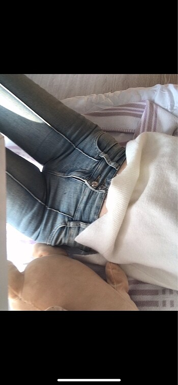 32 Beden mavi Renk low rise flare light jean
