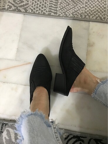 Diğer Siyah kundura sivri burun terlik