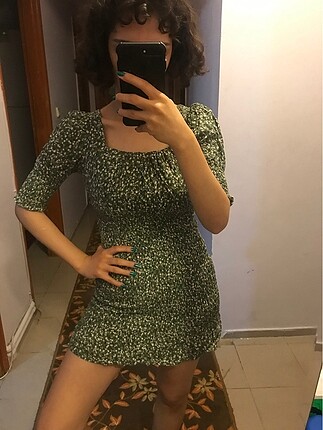 Yeşil mini elbise