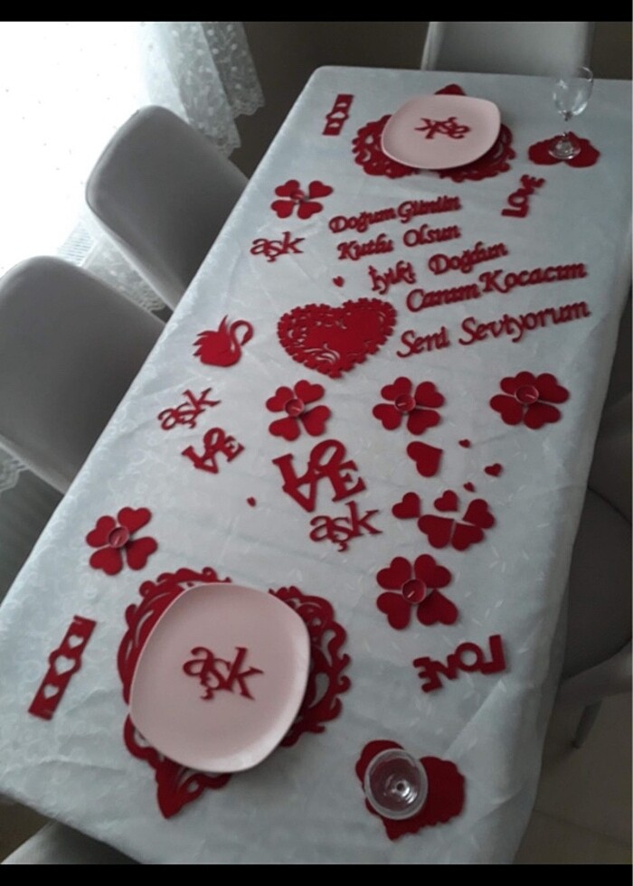 Sevgililer günü masa süsü - Görsel 4