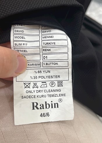 Rabin marka Klasik Siyah Erkek Takım Elbise - Görsel 6