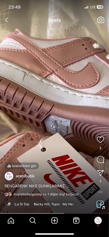 38 Beden Nike dunk pembe