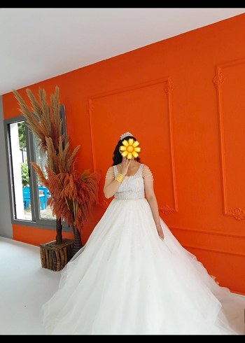 Prenses Model Beyaz Uzun Gelinlik