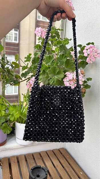ELİHA BAG (Siyah Boncuk Çanta)