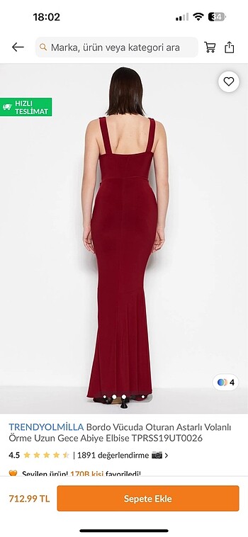 Trendyol & Milla Bordo abiye