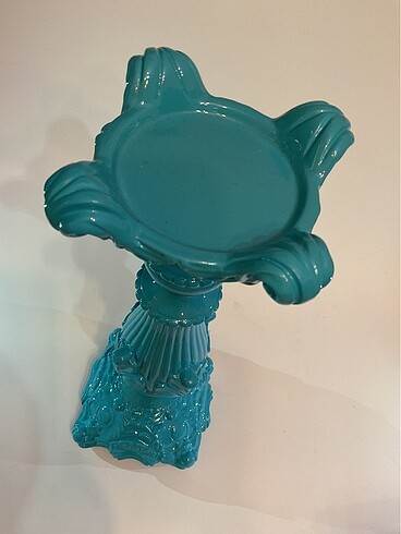 Seramik Şamdan Mumluk Turkuaz renk - Görsel 2