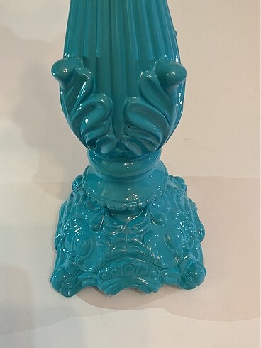 Seramik Şamdan Mumluk Turkuaz renk - Görsel 4