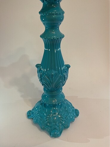 Seramik Şamdan Mumluk Turkuaz renk - Görsel 6