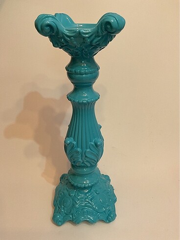 Seramik Şamdan Mumluk Turkuaz renk - Görsel 5