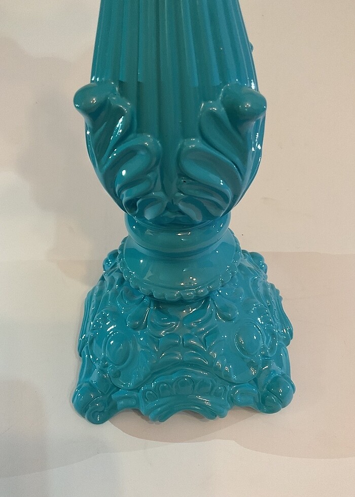 Seramik Şamdan Mumluk Turkuaz renk - Görsel 4