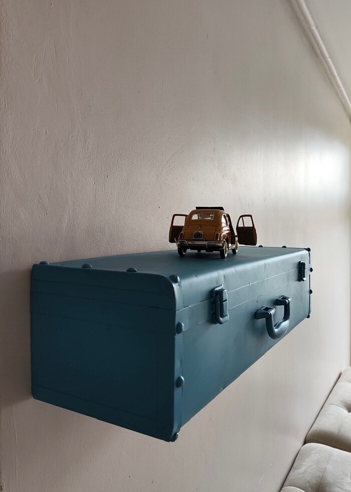 Retro Bavul görünümlü raf - Görsel 3