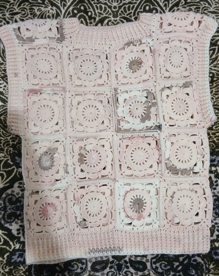 El Örgüsü Motifli Krem Süveter | Bohem & Vintage Stil - Görsel 3