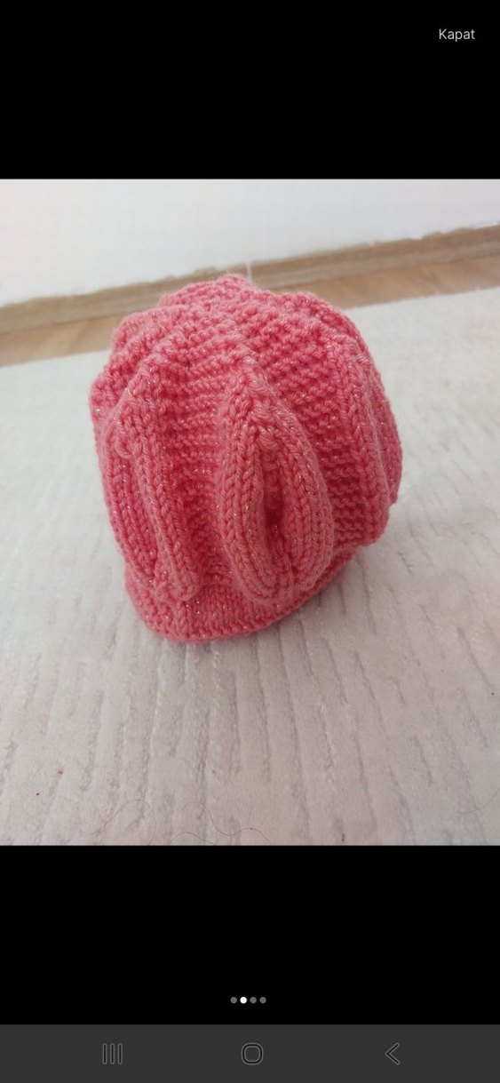  El Örgüsü Panço & Bere Takımı | Pembe Simli | Şık & Sıcacık - Görsel 2