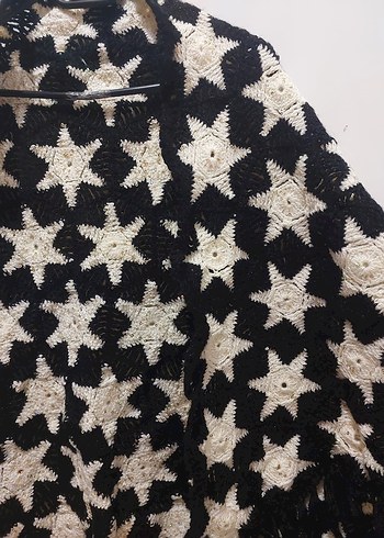 El Örgüsü Yıldız Desenli Kadın Şal| Sırta Atmalık Özel Tasarım - Görsel 3