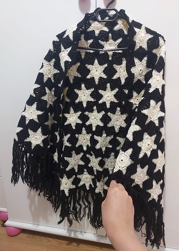 El Örgüsü Yıldız Desenli Kadın Şal| Sırta Atmalık Özel Tasarım - Görsel 2