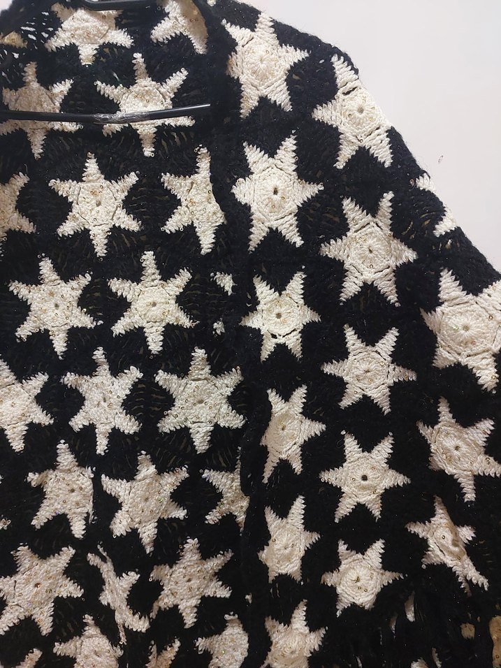 El Örgüsü Yıldız Desenli Kadın Şal| Sırta Atmalık Özel Tasarım - Görsel 3