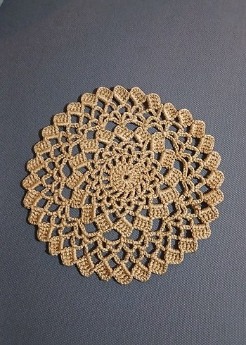 Altın Rengi El Örgüsü Runner&Supla Seti - Görsel 3